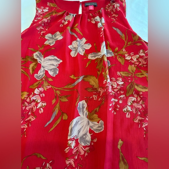 Vince Camuto Red Floral Sleeveless Top Size XL - Picture 3 of 8
